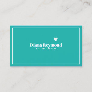 Carte De Visite bleu turquoise élégant professionnel