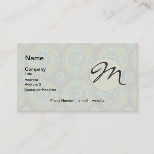 Carte De Visite Bleu vert Rustique Boho Motif circulaire géométriq