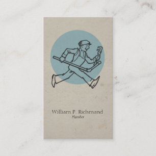 Carte De Visite Bleu vintage de plombier avec le rétro cercle
