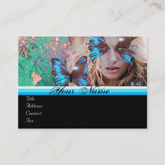 Carte De Visite BLEUE BEAUTY MAKEUP ARTISTE Rose Green (Devant)