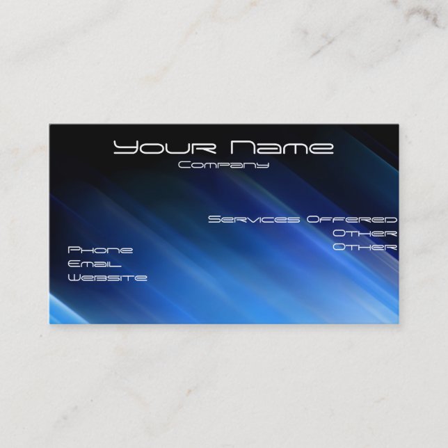 carte de visite bleue Rays (Devant)