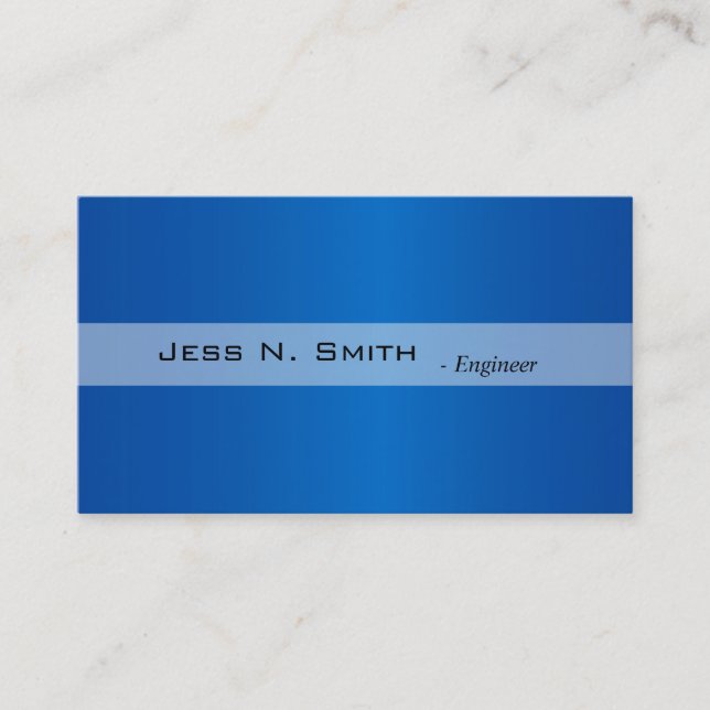 Carte de visite bleue simple et élégante. (Devant)