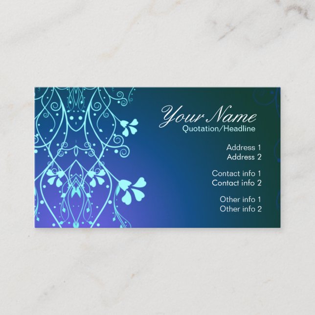 carte de visite bleuFlorali (Devant)