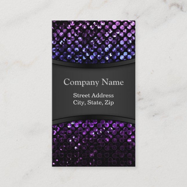 Carte de visite Bling en cristal pourpre Strass (Devant)