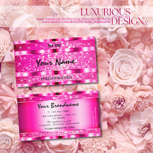 Carte De Visite Bling Glam Girly rose Parties scintillant Étoiles 