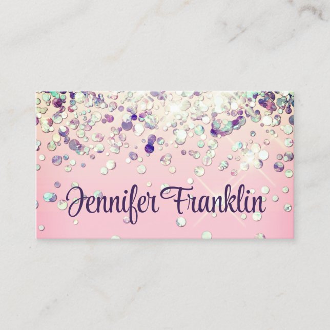 Carte De Visite Bling Holographique Parties scintillant maquillage (Devant)