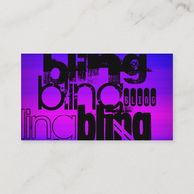 Carte De Visite Bling; Violet vibrant bleu et Magenta (Dos)