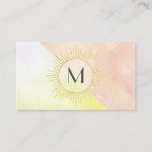 Carte De Visite Bloc couleur aquarelle Élément éclairé