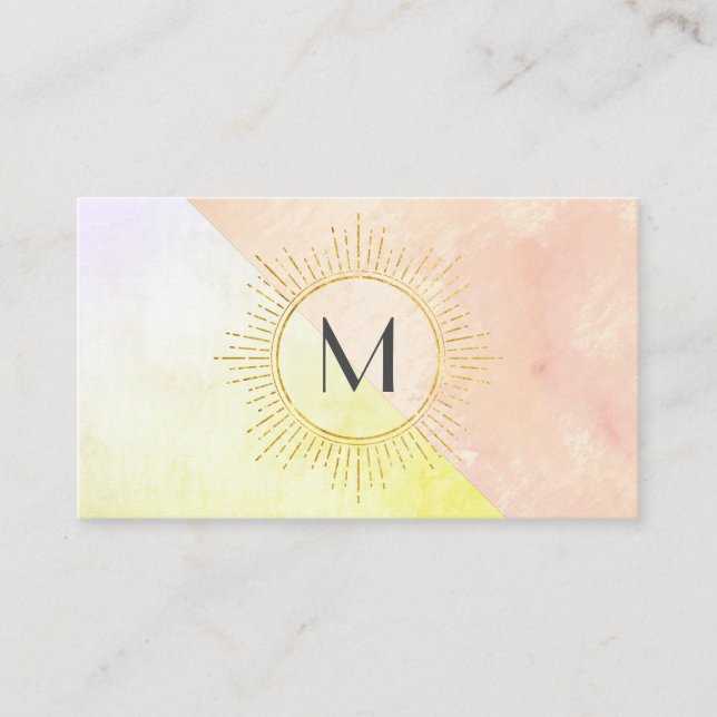 Carte De Visite Bloc couleur aquarelle Élément éclairé (Devant)
