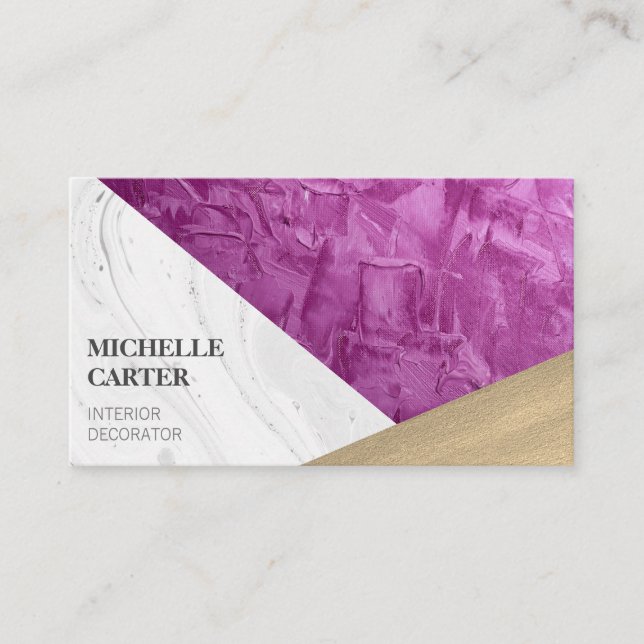 Carte De Visite Bloc de couleur | Art Abstrait | Concepteur intéri (Devant)