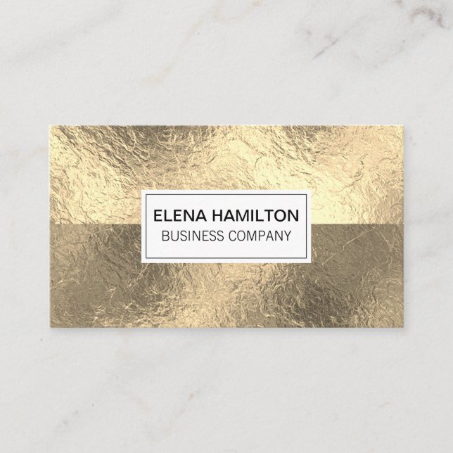 Carte De Visite Bloc de couleur Gold Foil (Devant)