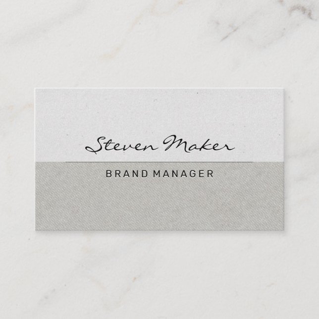 Carte De Visite Bloc de couleur Motif gris simple (Devant)