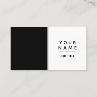 Carte De Visite Bloc de couleur noir et blanc minimaliste moderne