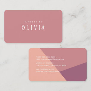 Carte De Visite Bloc de couleur Rose poussiéreux - élégant mignon