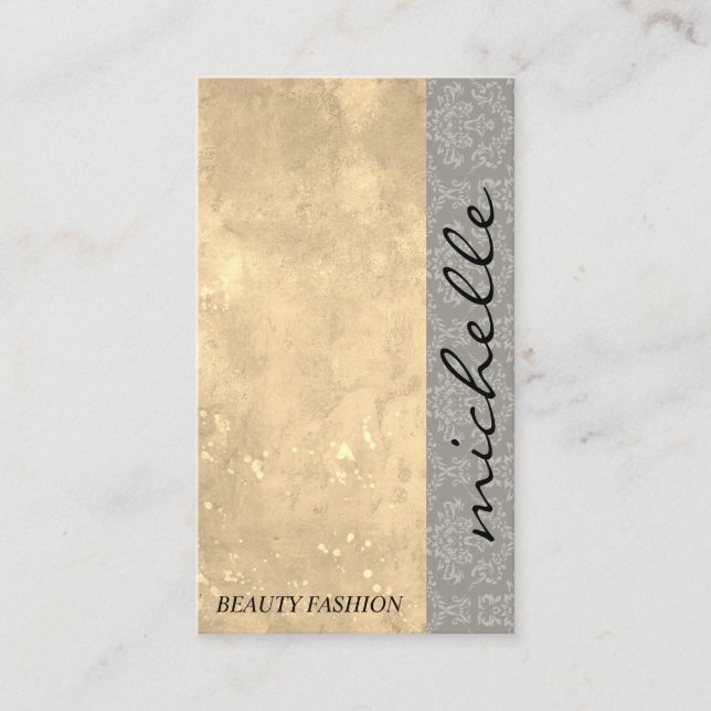 Carte De Visite Bloc de couleurs moderne | Motif Grunge Damask (Devant)