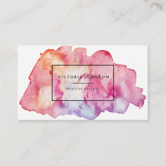 Carte De Visite Bloc des textes d'aquarelle