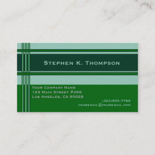 Carte De Visite Bloc professionnel vert de rayures
