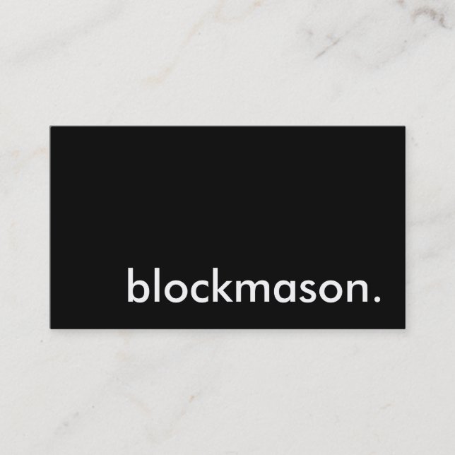 Carte De Visite blockmason. (Devant)