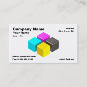 Carte De Visite Blocs CMJN couleur 3D