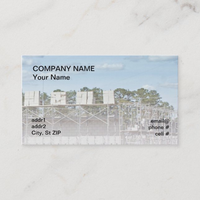 Carte De Visite blocs de béton sur l'échafaudage (Devant)