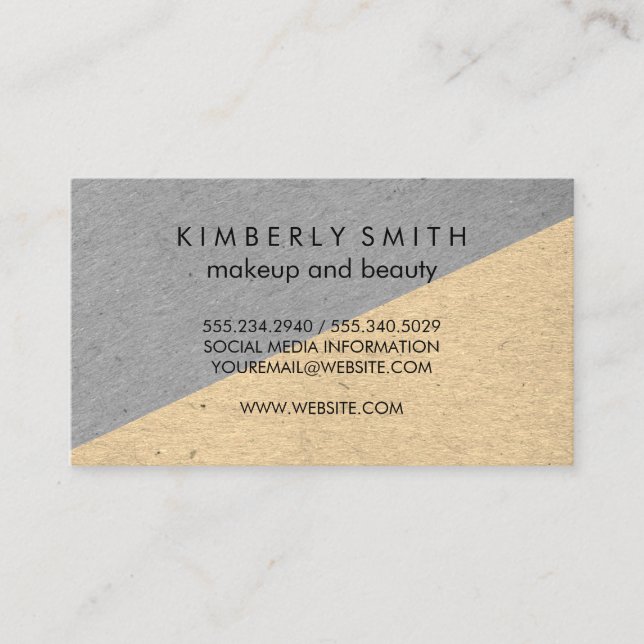 Carte De Visite Blocs de couleur à deux tons (Devant)