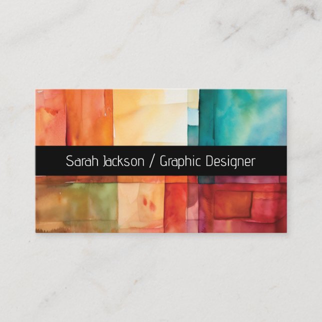 Carte De Visite Blocs de couleur bijoux Artiste graphique (Devant)