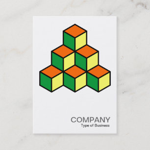 Carte De Visite Blocs géométriques - vert orange et jaune