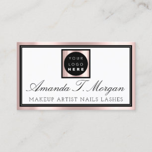 Carte De Visite Blog d'artiste de maquillage professionnel Logo de