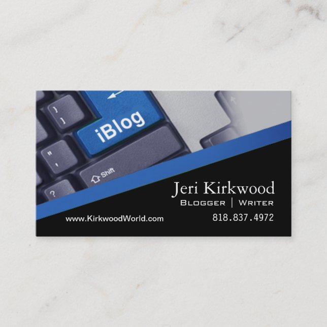 Carte De Visite Blog de WordPress d'auteur de nouvelles de (Devant)