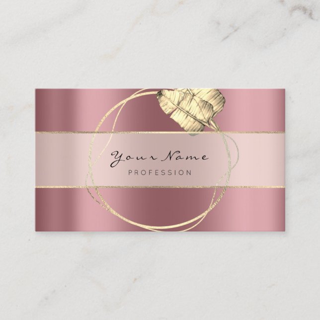 Carte De Visite Blogger de l'organisateur d'événements Rose Gold F (Devant)