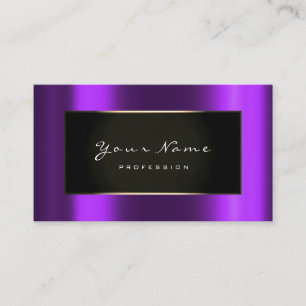 Carte De Visite Blogger de mode encadré Black Gold violet violet v