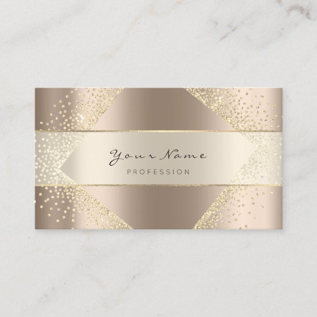 Carte De Visite Blogger De Planificateur D'Événements Blush Gold F (Devant)