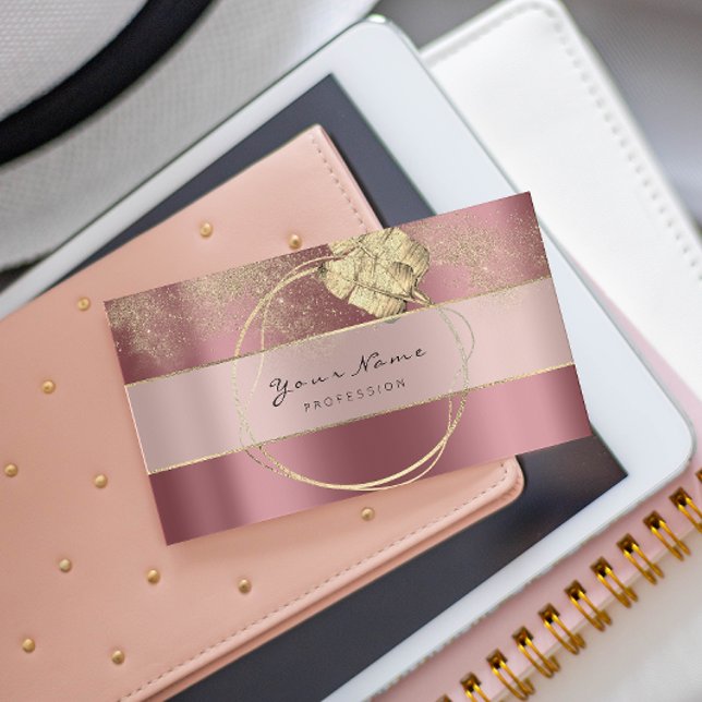 Carte De Visite Blogger du planificateur d'événements Rose Gold Fl (Créateur téléchargé)