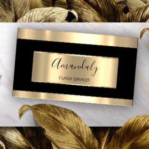 Carte De Visite Blogger professionnel Elegant Black Gold