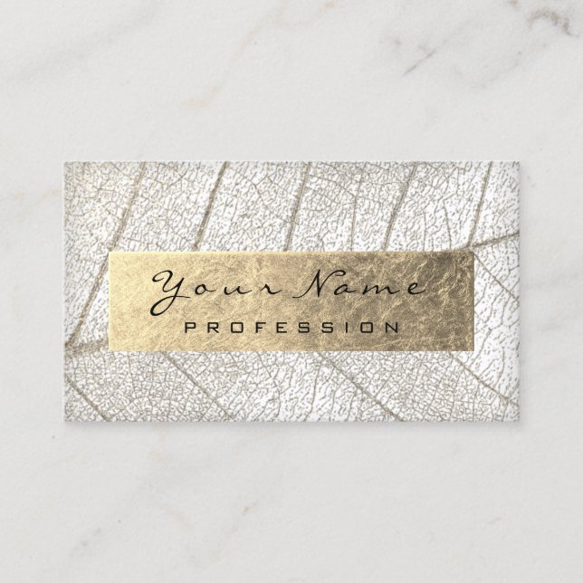 Carte De Visite BLOGUEUR D'ÉCRIVAIN BLANC Gray Botanical Foil (Devant)