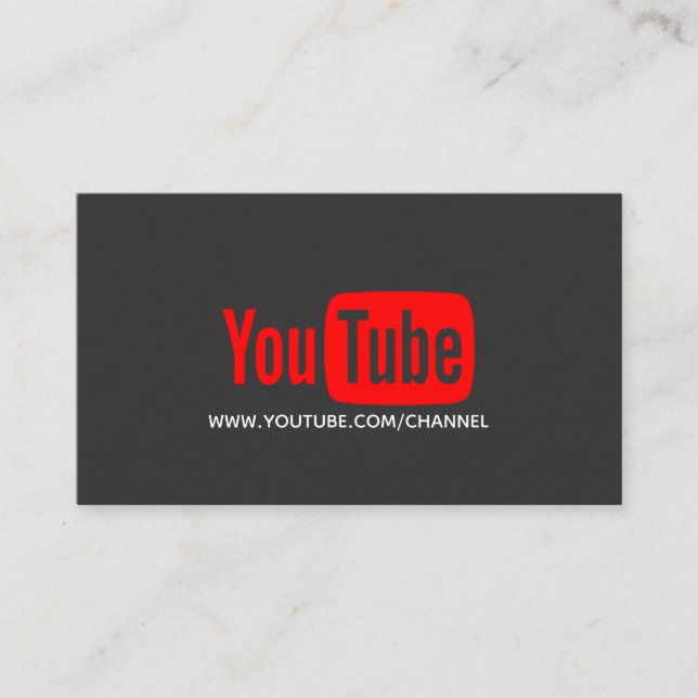 Carte De Visite Blogueur sur les médias sociaux Youtube (Devant)