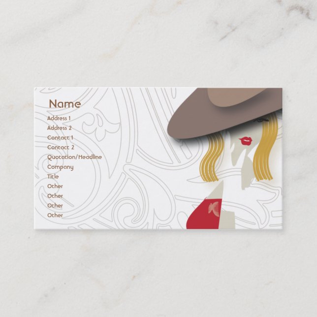 Carte De Visite Blond - affaires (Devant)