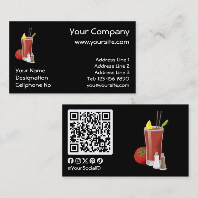 Carte De Visite Bloody Mary (Devant / Derrière)