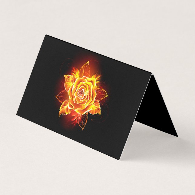 Carte De Visite Blooming Fire Rose (Devant)