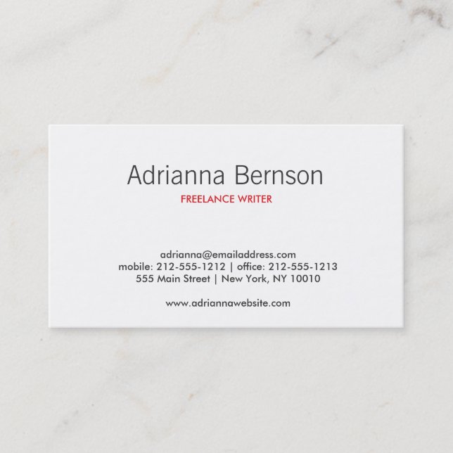 CARTE DE VISITE BLOSSOMS ABSTRAITS BLANC/GRIS (Devant)