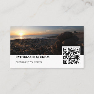 Carte De Visite Blouberg Beach Sunset Stacked Rocks
