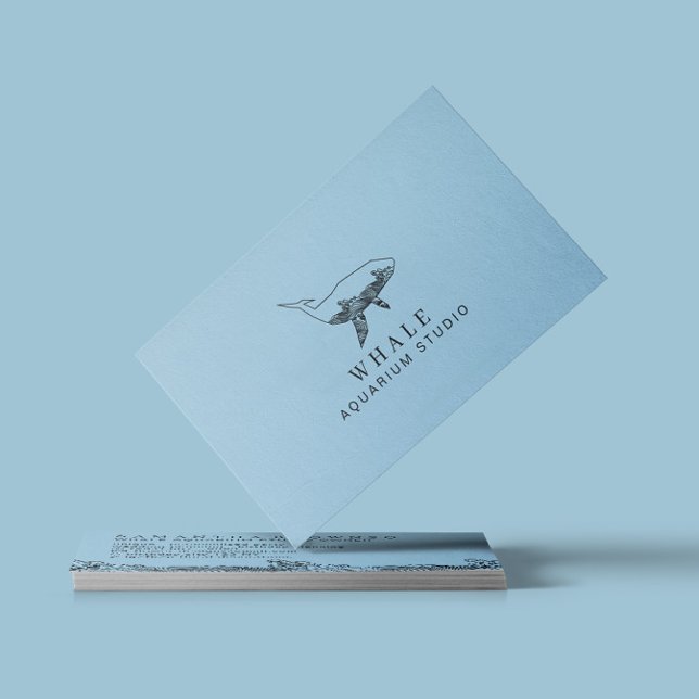 Carte De Visite Blue Aquarium Whale (Créateur téléchargé)