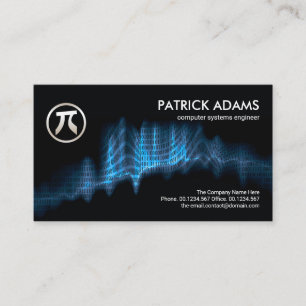 Carte De Visite Blue Binary Code Sound Wave Data Scientifique