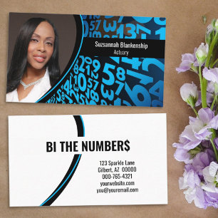 Carte De Visite Blue Black Numéros Photo professionnelle personnal