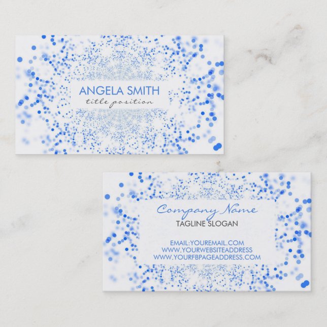 Carte De Visite Blue Bokeh (Devant / Derrière)