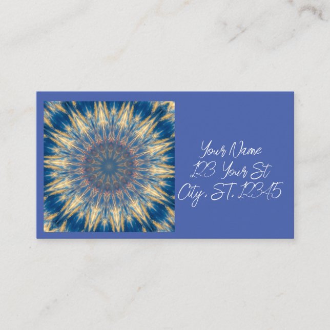 Carte De Visite Blue Chakra Kaleidoscope Thunder_Cove (Devant)