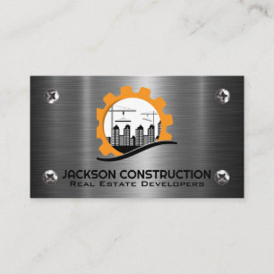 Carte De Visite Blue Collar Construction   Constructeur   Propriét