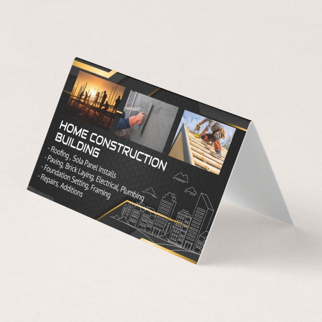 Carte De Visite Blue Collar Workers | General Contractor (Devant)