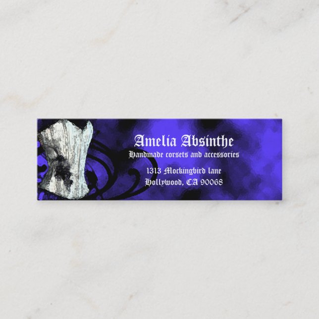 Carte de visite Blue Corset Goth (Devant)