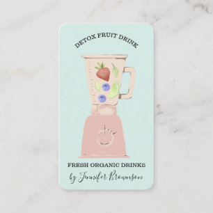 Carte De Visite Blue Detox Fruits frais Boire Blender